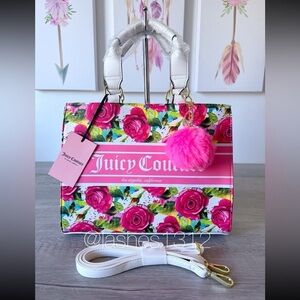 JUICY COUTURE Bag Billboard Tote - White Rose Print